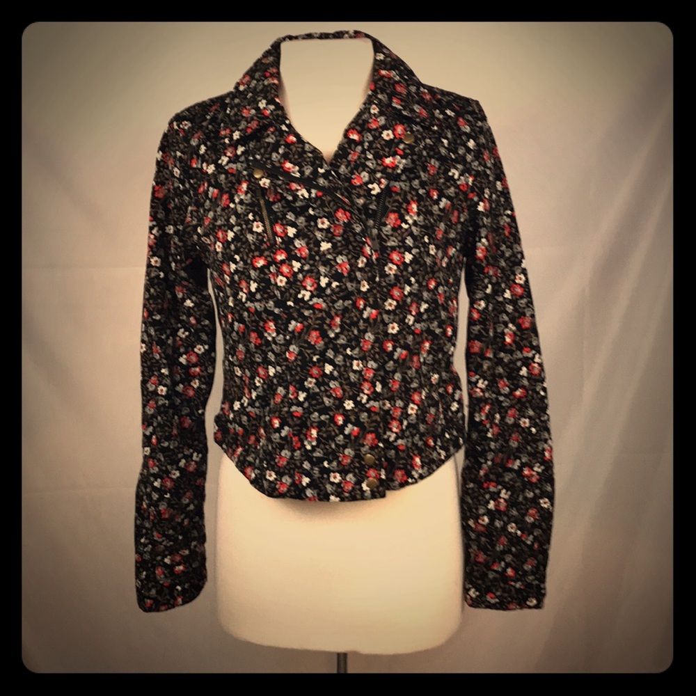 Anthropologie Hei Hei Floral Moto Jacket